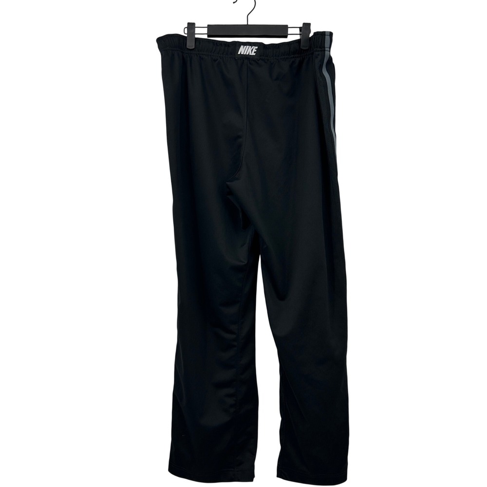 Nike Mens Black Track Pants Straight Leg Grey Side Stripe XL Activewear - Picture 4 of 6